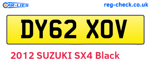DY62XOV are the vehicle registration plates.