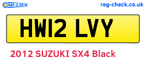 HW12LVY are the vehicle registration plates.