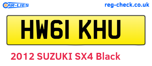 HW61KHU are the vehicle registration plates.
