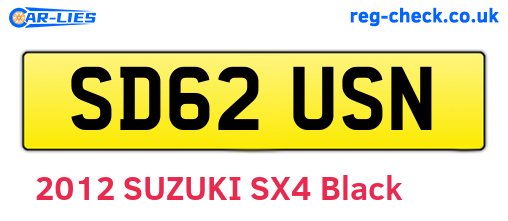SD62USN are the vehicle registration plates.