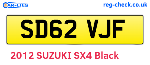 SD62VJF are the vehicle registration plates.