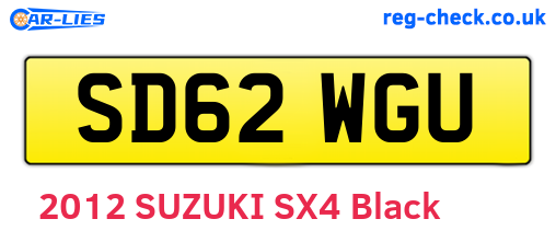 SD62WGU are the vehicle registration plates.