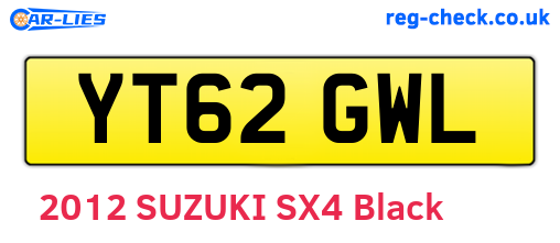 YT62GWL are the vehicle registration plates.