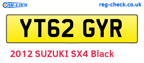 YT62GYR are the vehicle registration plates.