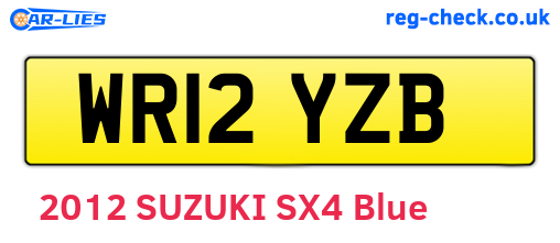 WR12YZB are the vehicle registration plates.