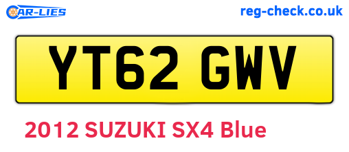 YT62GWV are the vehicle registration plates.