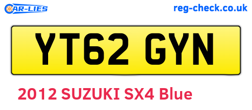 YT62GYN are the vehicle registration plates.