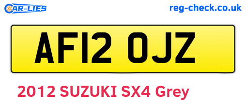AF12OJZ are the vehicle registration plates.