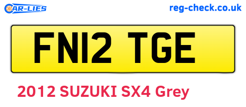 FN12TGE are the vehicle registration plates.