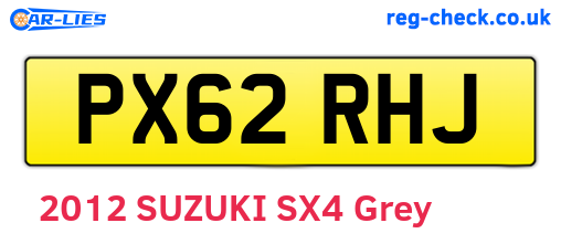 PX62RHJ are the vehicle registration plates.