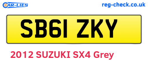 SB61ZKY are the vehicle registration plates.