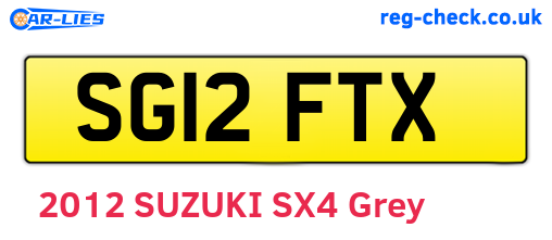 SG12FTX are the vehicle registration plates.