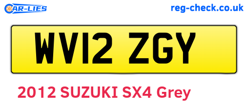 WV12ZGY are the vehicle registration plates.