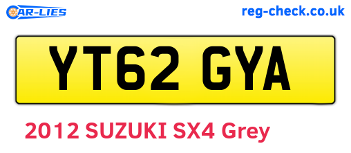 YT62GYA are the vehicle registration plates.