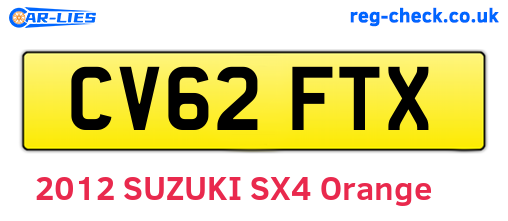 CV62FTX are the vehicle registration plates.