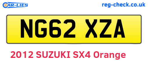 NG62XZA are the vehicle registration plates.