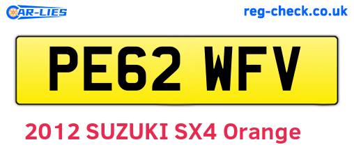 PE62WFV are the vehicle registration plates.