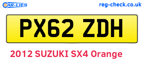 PX62ZDH are the vehicle registration plates.