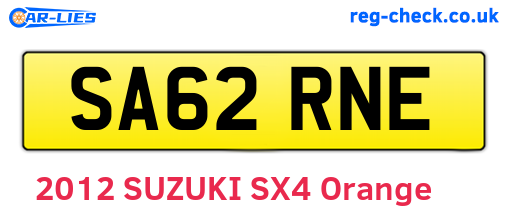SA62RNE are the vehicle registration plates.