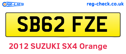 SB62FZE are the vehicle registration plates.
