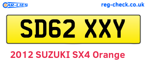 SD62XXY are the vehicle registration plates.