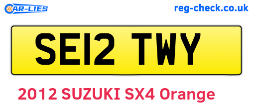 SE12TWY are the vehicle registration plates.