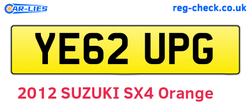 YE62UPG are the vehicle registration plates.