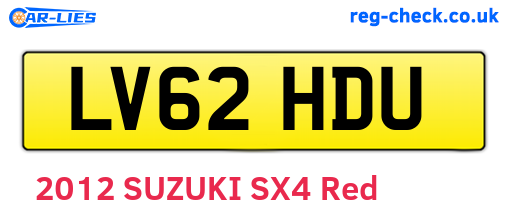 LV62HDU are the vehicle registration plates.