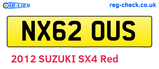NX62OUS are the vehicle registration plates.