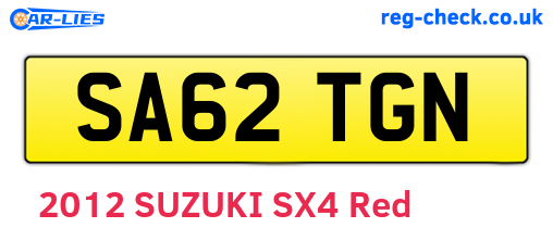 SA62TGN are the vehicle registration plates.