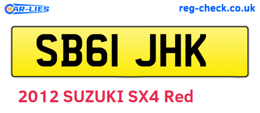 SB61JHK are the vehicle registration plates.