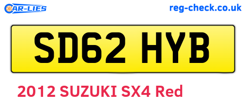SD62HYB are the vehicle registration plates.