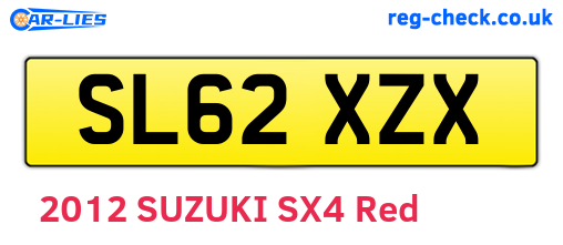 SL62XZX are the vehicle registration plates.