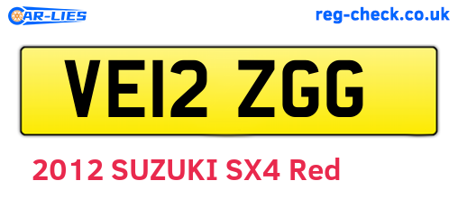 VE12ZGG are the vehicle registration plates.