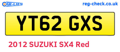 YT62GXS are the vehicle registration plates.