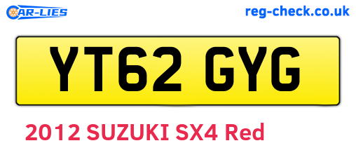 YT62GYG are the vehicle registration plates.