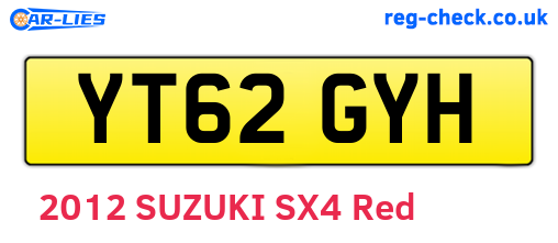 YT62GYH are the vehicle registration plates.
