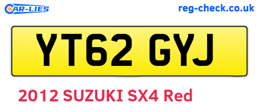 YT62GYJ are the vehicle registration plates.
