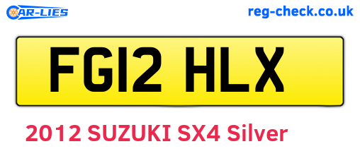 FG12HLX are the vehicle registration plates.