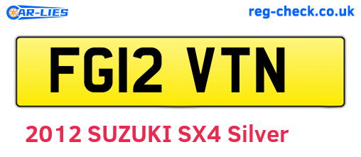 FG12VTN are the vehicle registration plates.