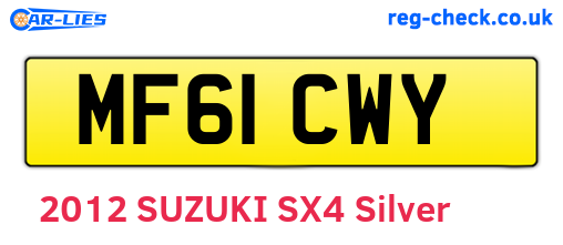 MF61CWY are the vehicle registration plates.