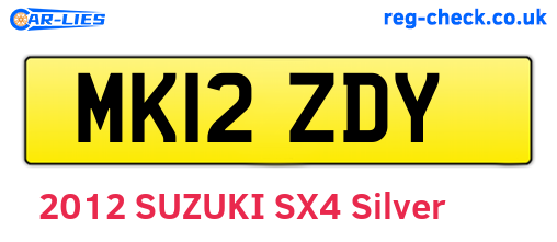MK12ZDY are the vehicle registration plates.
