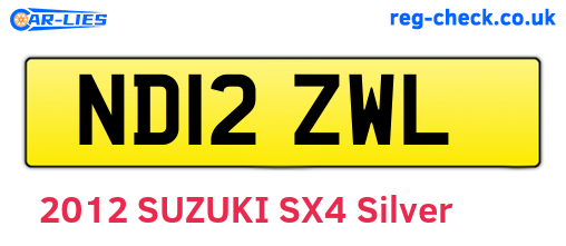 ND12ZWL are the vehicle registration plates.