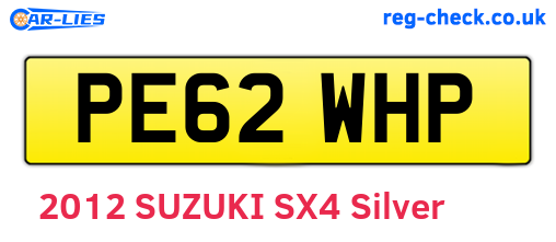 PE62WHP are the vehicle registration plates.