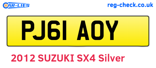 PJ61AOY are the vehicle registration plates.