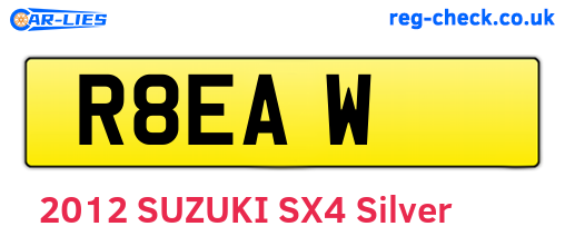 R8EAW are the vehicle registration plates.