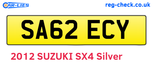 SA62ECY are the vehicle registration plates.
