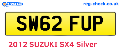 SW62FUP are the vehicle registration plates.