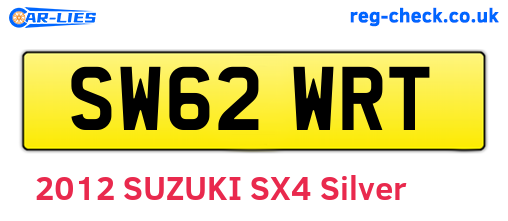SW62WRT are the vehicle registration plates.