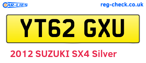 YT62GXU are the vehicle registration plates.